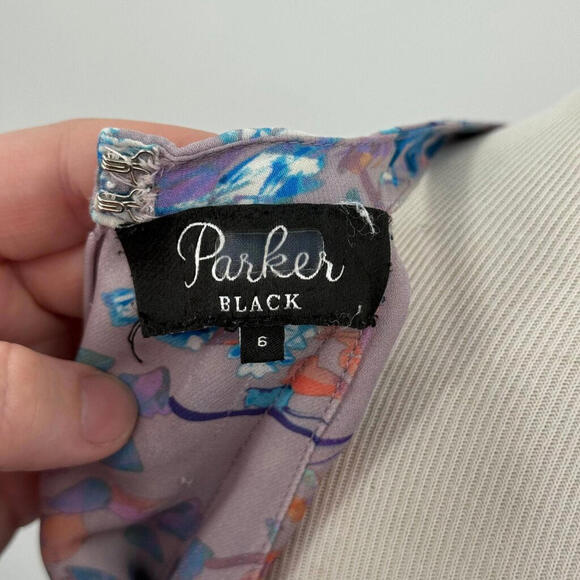 Women's Parker Black Marceline Silk Floral Maxi Lavender Purple Dress 6 - Picture 5 of 5